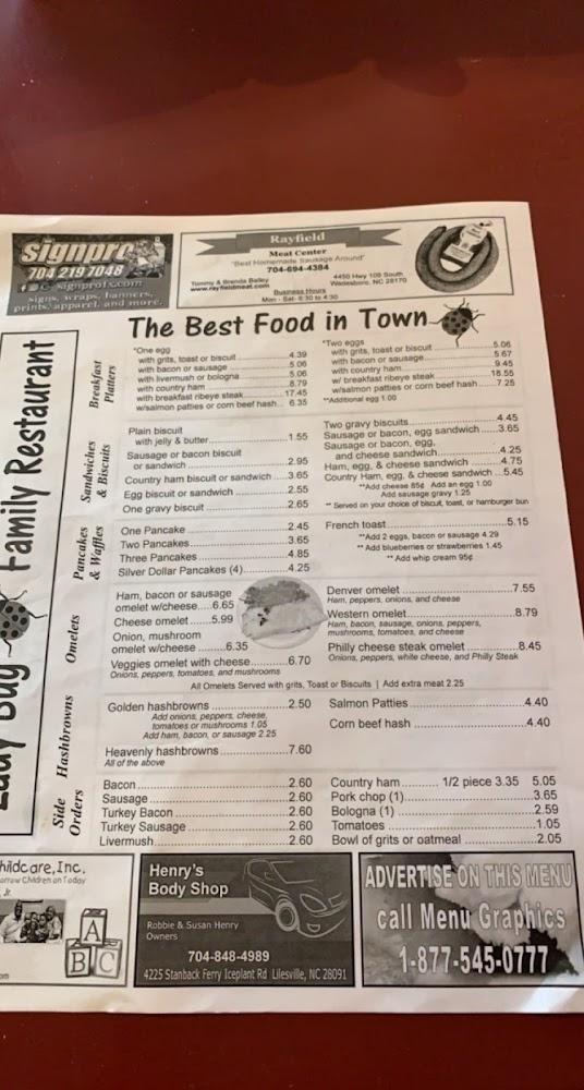 Lady Bug Family Restaurant Menu image 3